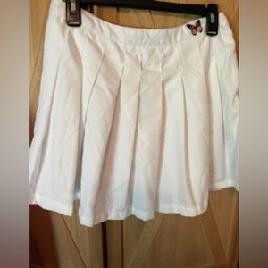 White pleated skirt